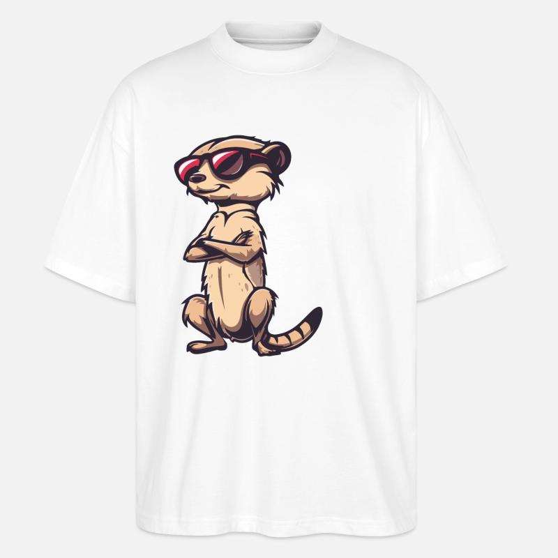 Erdmännchen Tier - Stanley/Stella Oversized Unisex Bio T-Shirt Blaster 2.0 - Weiß