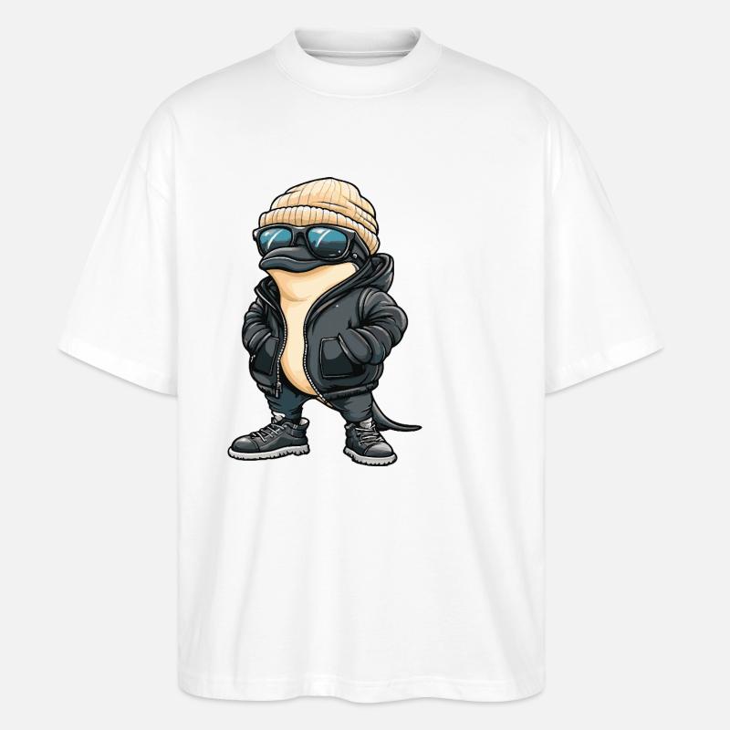 Dolphin Cool Comic - Stanley/Stella Oversized Unisex Organic T-shirt Blaster 2.0 - white
