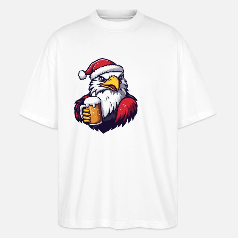 Bière de Noël Eagle - T-shirt bio Blaster 2.0 coupe oversize Stanley/Stella Unisexe - blanc