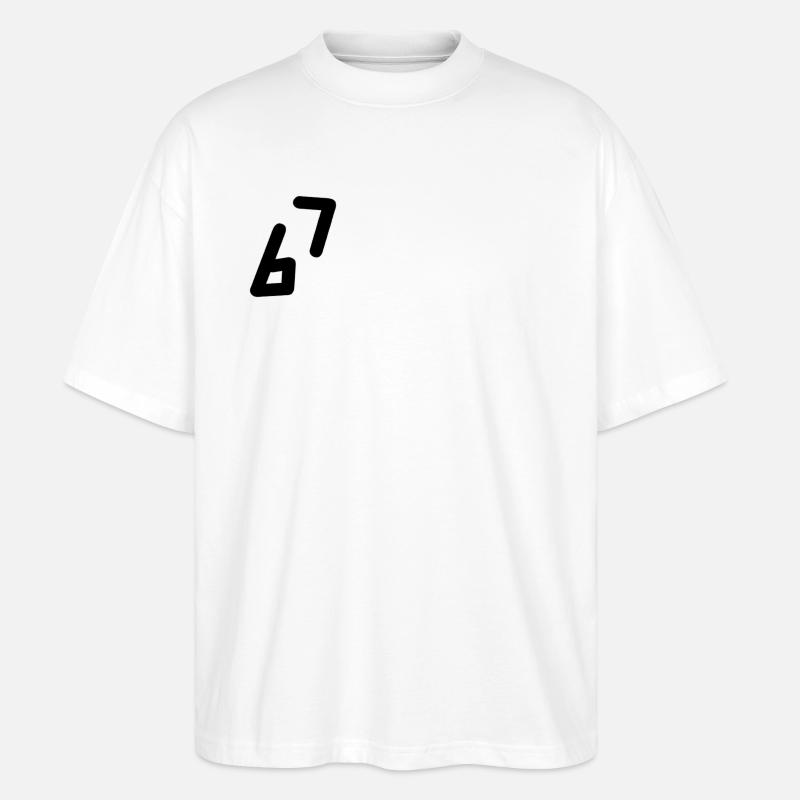 6 7 Zahl Schwarz - Stanley/Stella Oversized Unisex Bio T-Shirt Blaster 2.0 - Weiß