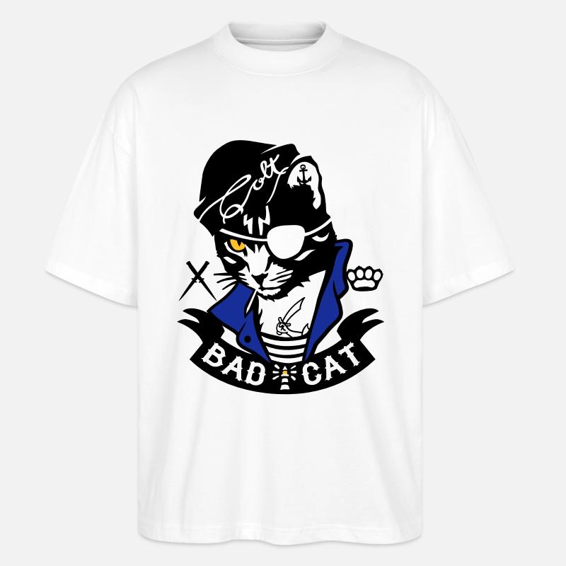 Bad Cat - SailorCat - T-shirt bio Blaster 2.0 coupe oversize Stanley/Stella Unisexe - blanc