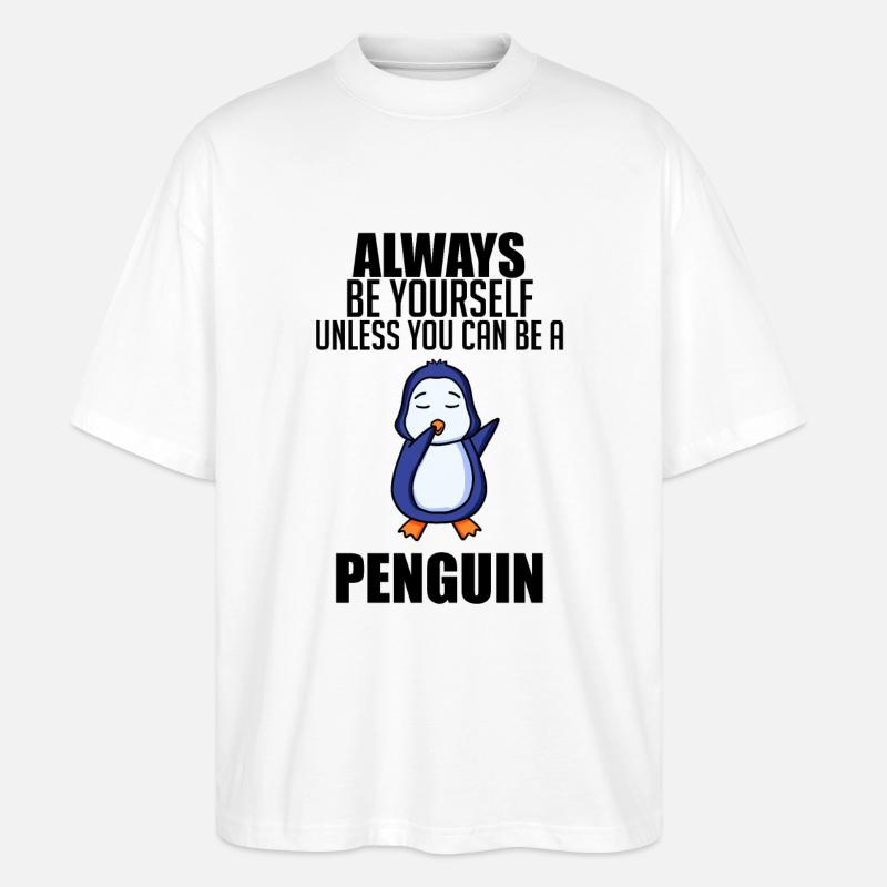 Pinguin Pinguine - Stanley/Stella Oversized Unisex Bio T-Shirt Blaster 2.0 - Weiß