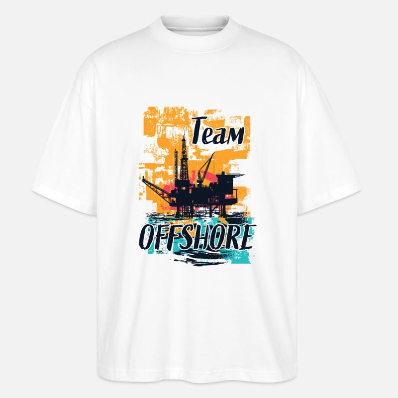 Team Offshore Life - Stanley/Stella Oversized Unisex Bio T-Shirt Blaster 2.0 - Weiß