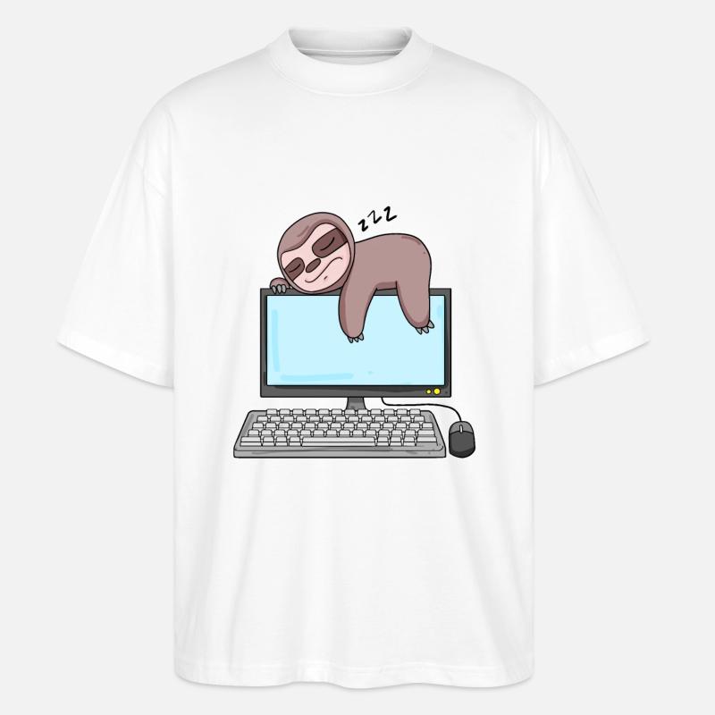 Computer Nerd Programmer Gift - Stanley/Stella Oversized Unisex Organic T-shirt Blaster 2.0 - white