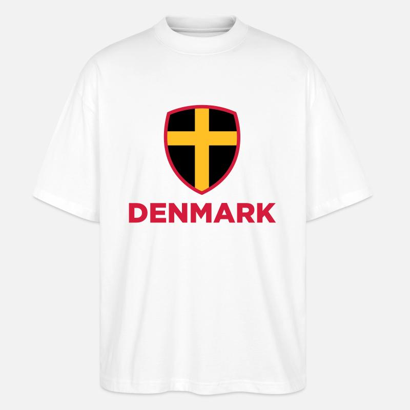 Drapeau national du Danemark - T-shirt bio Blaster 2.0 coupe oversize Stanley/Stella Unisexe - blanc