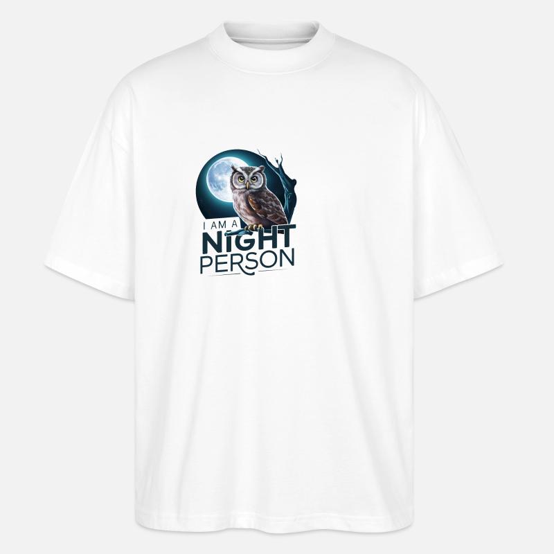Ich bin ein Nachtmensch. - Stanley/Stella Oversized Unisex Bio T-Shirt Blaster 2.0 - Weiß