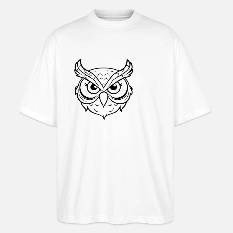 Eule Eulen Vogel - Stanley/Stella Oversized Unisex Bio T-Shirt Blaster 2.0 - Weiß