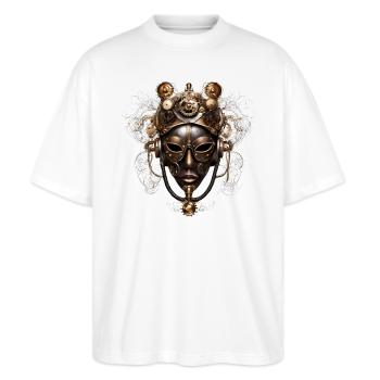 Masque Steampunk Victorien - T-shirt bio Blaster 2.0 coupe oversize Stanley/Stella Unisexe - blanc - Devant - Alina (178cm) & Michal (187cm)