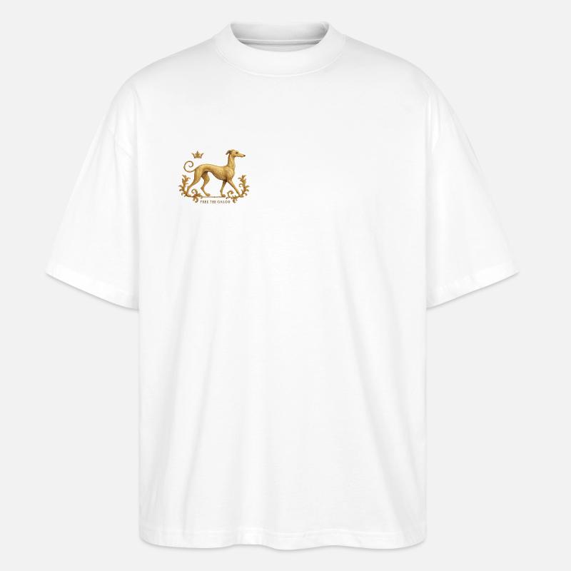 Libérez le Galgo - Broderie n°01 - T-shirt bio Blaster 2.0 coupe oversize Stanley/Stella Unisexe - blanc