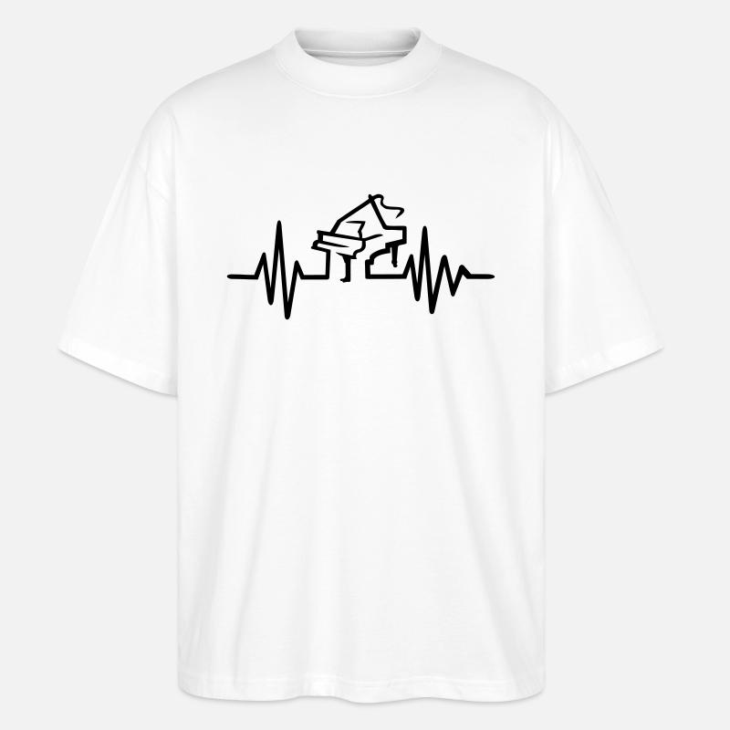 Klavier - Stanley/Stella Oversized Unisex Bio T-Shirt Blaster 2.0 - Weiß