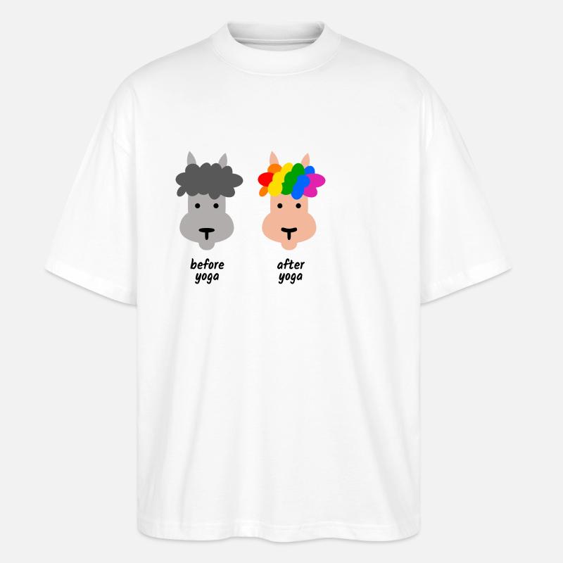 Lama Yoga Geschenk - Stanley/Stella Oversized Unisex Bio T-Shirt Blaster 2.0 - Weiß