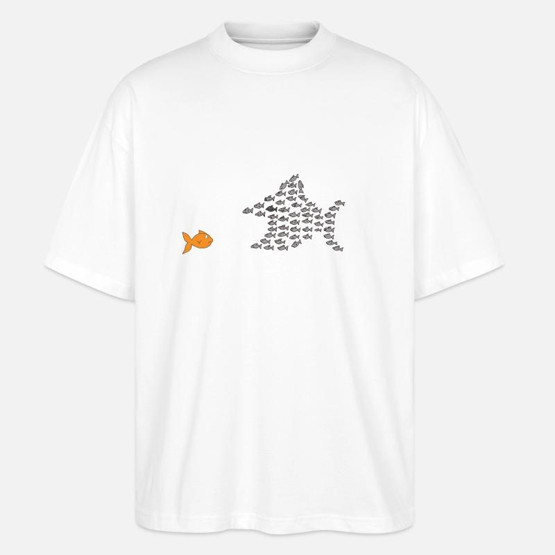 Fischschwarm - Stanley/Stella Oversized Unisex Bio T-Shirt Blaster 2.0 - Weiß
