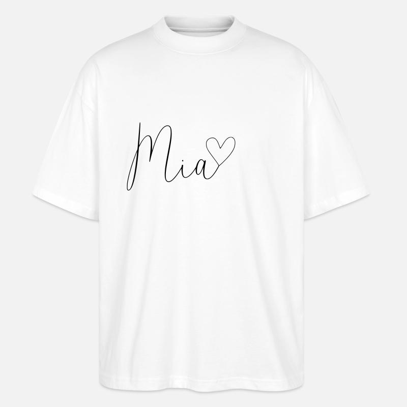 Mia Name Vorname Mädchen - Stanley/Stella Oversized Unisex Bio T-Shirt Blaster 2.0 - Weiß