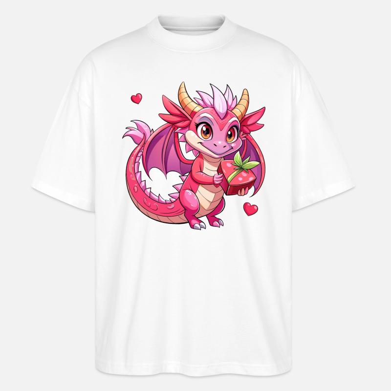Farbenfroher Drache - Stanley/Stella Oversized Unisex Bio T-Shirt Blaster 2.0 - Weiß