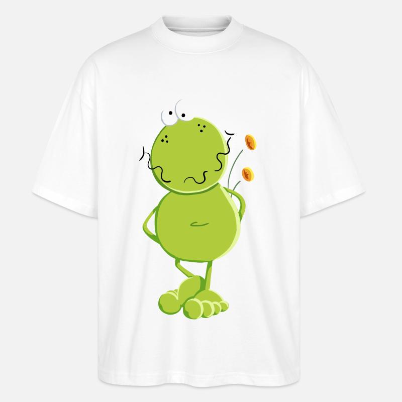 Grenouille aux fleurs - T-shirt bio Blaster 2.0 coupe oversize Stanley/Stella Unisexe - blanc