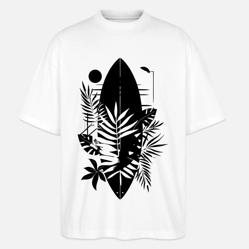 Planche de surf style dessin animé - T-shirt bio Blaster 2.0 coupe oversize Stanley/Stella Unisexe - blanc