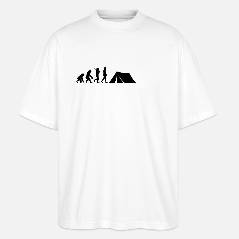Zelten Evolution Camping - Stanley/Stella Oversized Unisex Bio T-Shirt Blaster 2.0 - Weiß