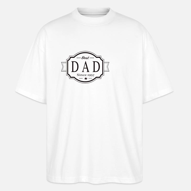 Bester Papa seit 1957 - Stanley/Stella Oversized Unisex Bio T-Shirt Blaster 2.0 - Weiß