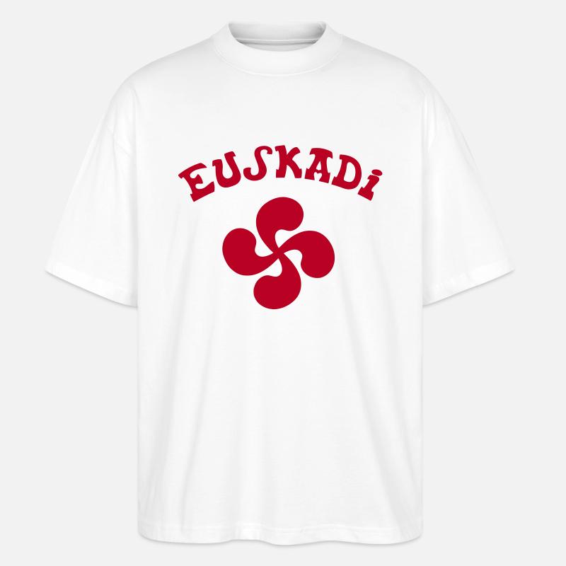 Baskische Rote Kreuz Vektor - Stanley/Stella Oversized Unisex Bio T-Shirt Blaster 2.0 - Weiß