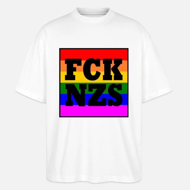Fck afd - Stanley/Stella Oversized Unisex Bio T-Shirt Blaster 2.0 - Weiß