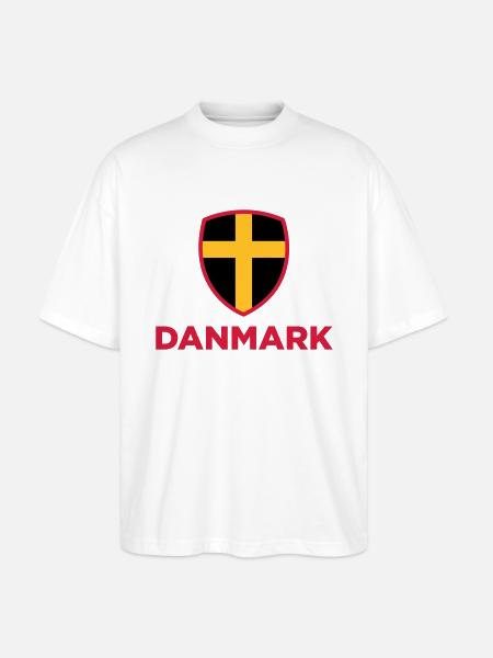National flag of Denmark - Stanley/Stella Oversized Unisex Organic T-shirt Blaster 2.0 - white