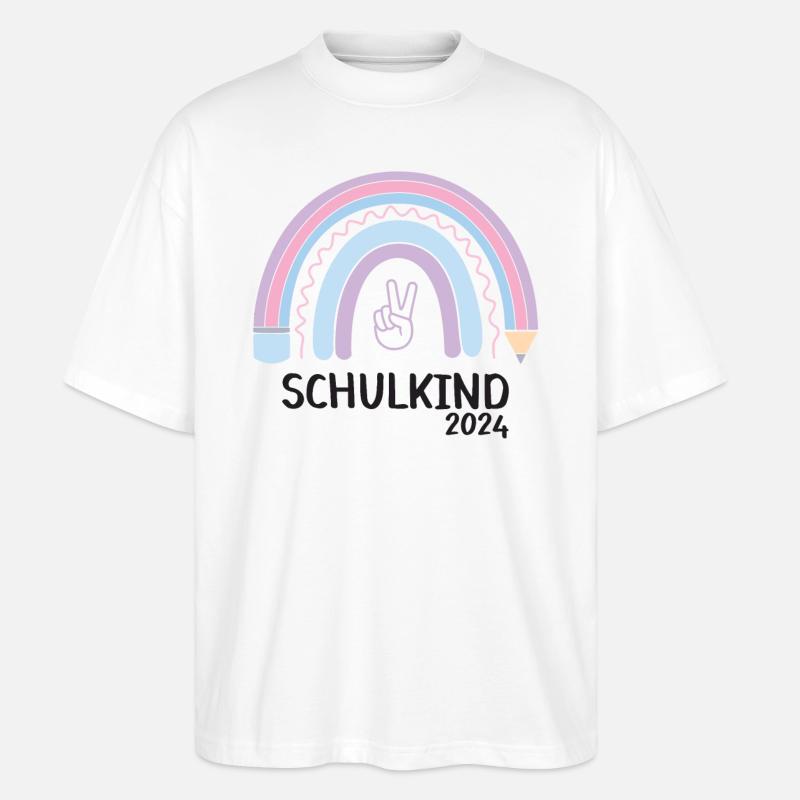 Schulanfang Einschulung Schulkind 2024 - Stanley/Stella Oversized Unisex Bio T-Shirt Blaster 2.0 - Weiß