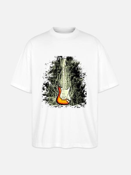 guitar - Stanley/Stella Oversized Unisex Organic T-shirt Blaster 2.0 - white