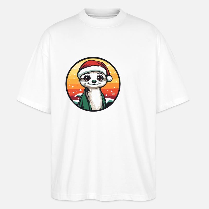 Erdmännchen Weihnachten Tier - Stanley/Stella Oversized Unisex Bio T-Shirt Blaster 2.0 - Weiß