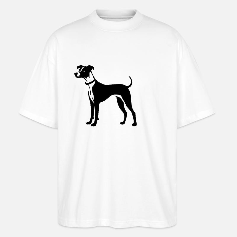Whippet Hund - Stanley/Stella Oversized Unisex Bio T-Shirt Blaster 2.0 - Weiß