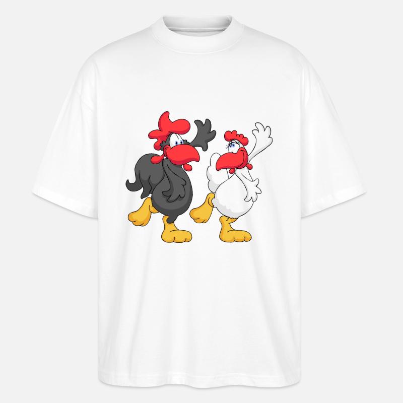 Couples de danse de poulet - T-shirt bio Blaster 2.0 coupe oversize Stanley/Stella Unisexe - blanc
