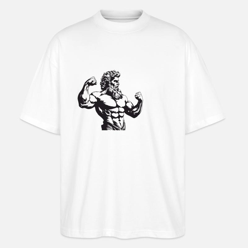 Bodybuilder Muscles Entraînement Gym - T-shirt bio Blaster 2.0 coupe oversize Stanley/Stella Unisexe - blanc