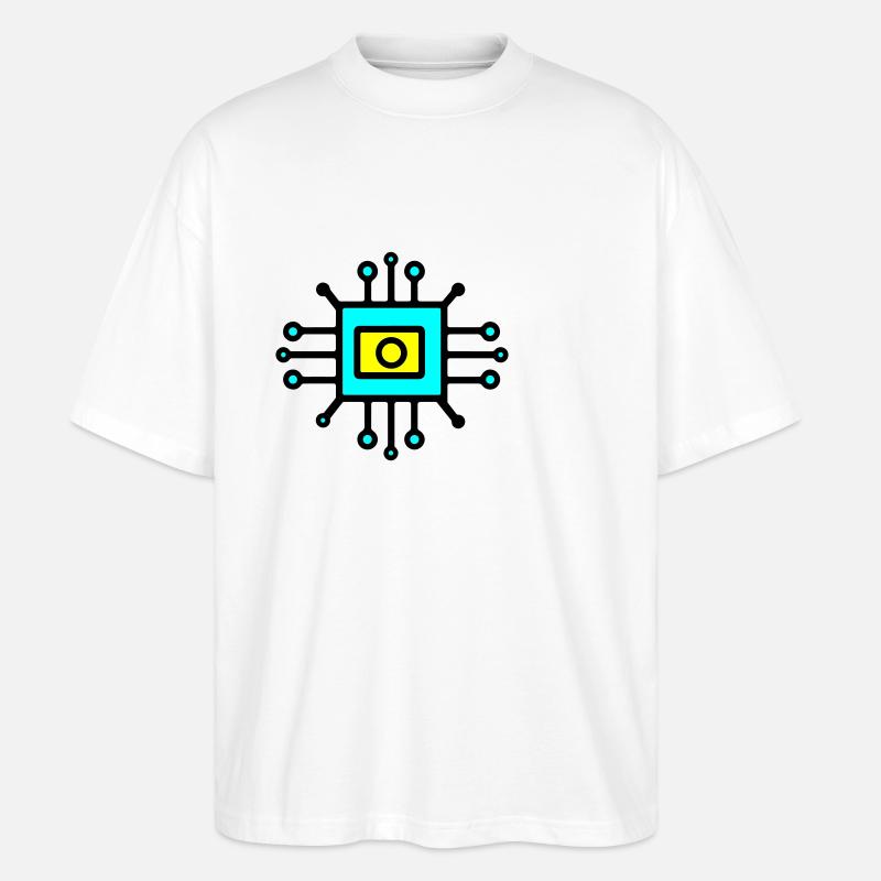 Chip Digital Computer Sensor - Stanley/Stella Oversized Unisex Organic T-shirt Blaster 2.0 - white