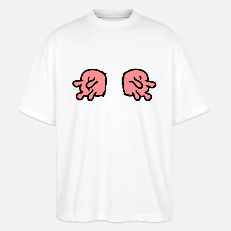 doppeltes Euter - Stanley/Stella Oversized Unisex Bio T-Shirt Blaster 2.0 - Weiß