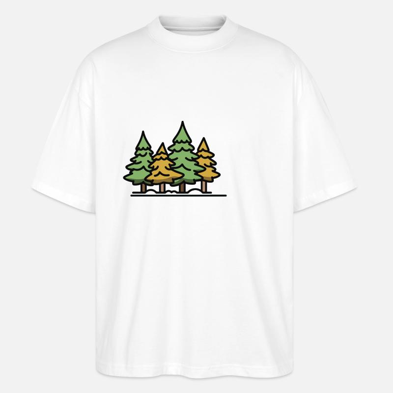 Wald Bäume - Stanley/Stella Oversized Unisex Bio T-Shirt Blaster 2.0 - Weiß