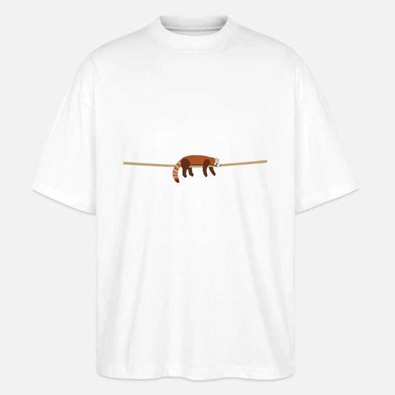 Roter Panda entspannt - Stanley/Stella Oversized Unisex Bio T-Shirt Blaster 2.0 - Weiß