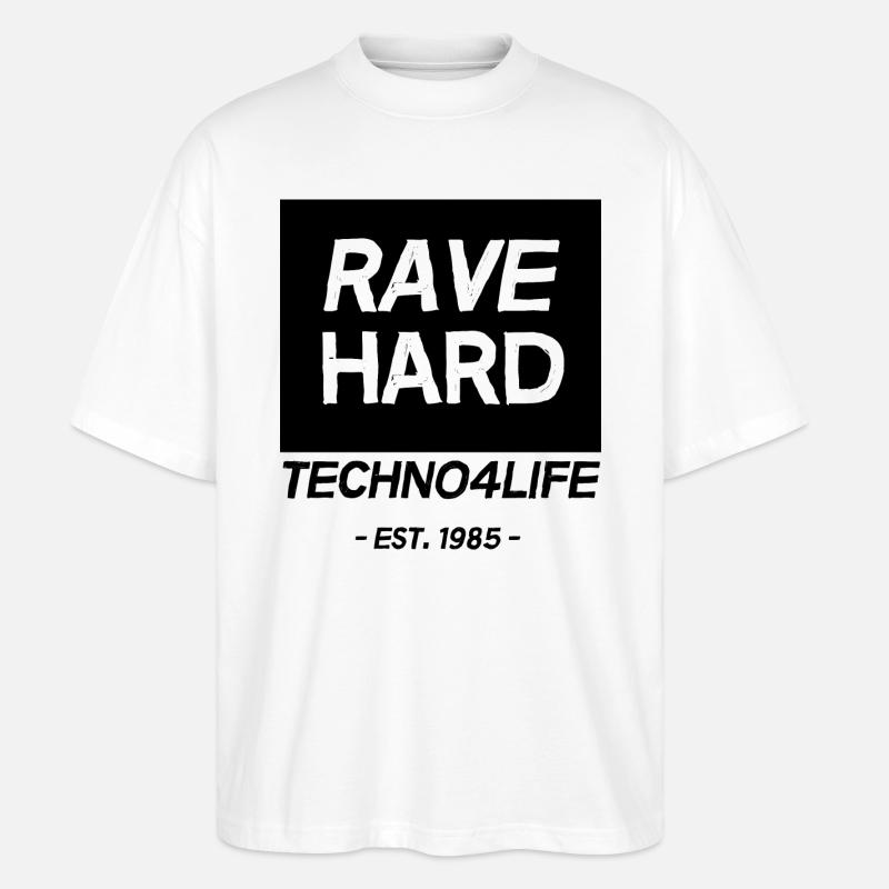 RAVE HARD - Stanley/Stella Oversized Unisex Bio T-Shirt Blaster 2.0 - Weiß