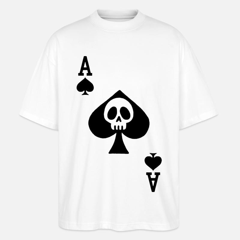 Schädel und Pik-Ass - Stanley/Stella Oversized Unisex Bio T-Shirt Blaster 2.0 - Weiß