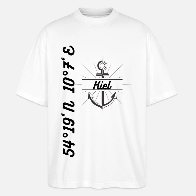 Kiel coordonne Design Maritim - T-shirt bio Blaster 2.0 coupe oversize Stanley/Stella Unisexe - blanc
