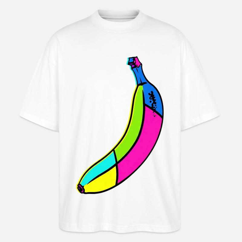 Neon Banane Pop Art Design - Stanley/Stella Oversized Unisex Bio T-Shirt Blaster 2.0 - Weiß