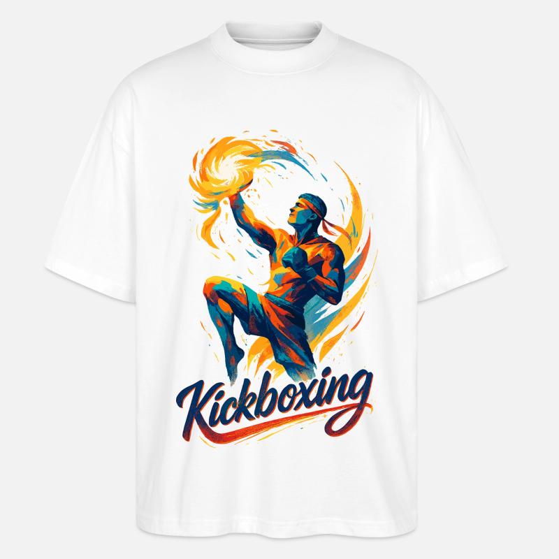Kickboxing Boxer Fighter Dynamic Gift - Stanley/Stella Oversized Unisex Organic T-shirt Blaster 2.0 - white