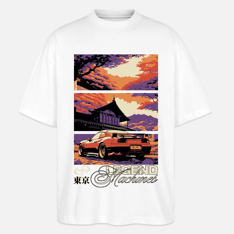 Legende des Triptychons Sunset Skyline - Stanley/Stella Oversized Unisex Bio T-Shirt Blaster 2.0 - Weiß
