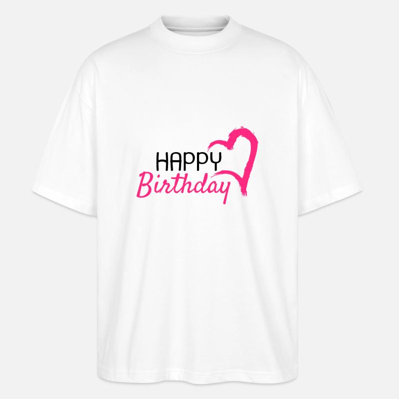 joyeux anniversaire - T-shirt bio Blaster 2.0 coupe oversize Stanley/Stella Unisexe - blanc