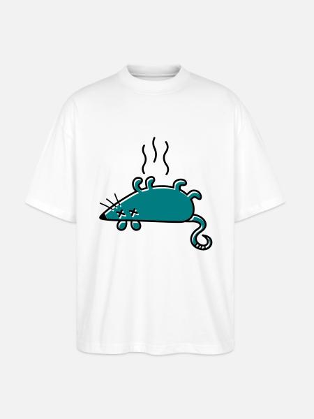 A dead mouse - Stanley/Stella Oversized Unisex Organic T-shirt Blaster 2.0 - white