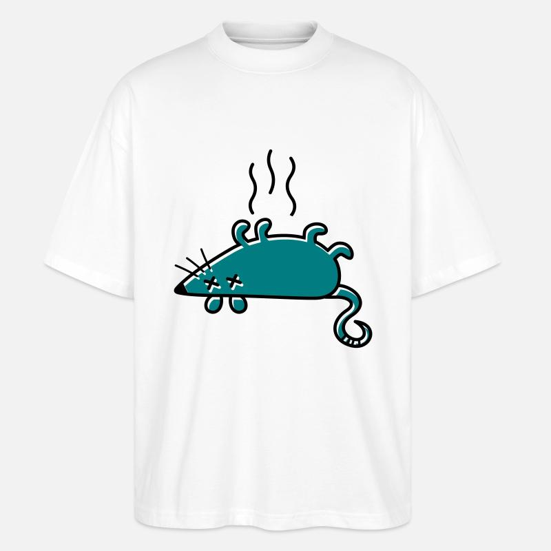 A dead mouse - Stanley/Stella Oversized Unisex Organic T-shirt Blaster 2.0 - white