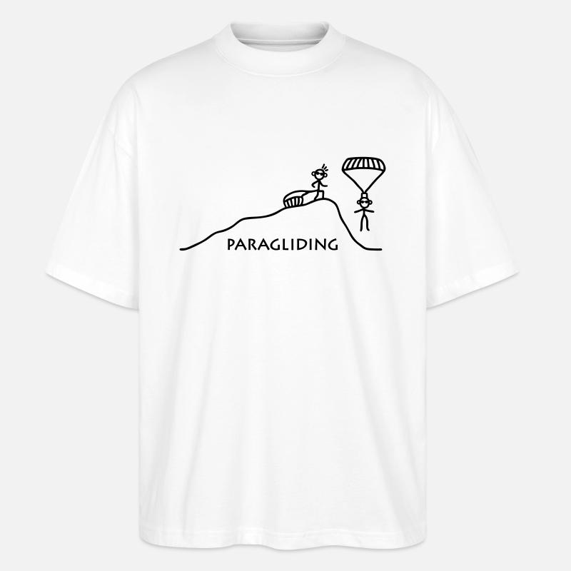 Paragliding vom Berg - Stanley/Stella Oversized Unisex Bio T-Shirt Blaster 2.0 - Weiß