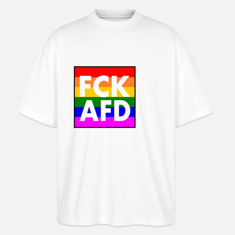 Fck afd - Stanley/Stella Oversized Unisex Bio T-Shirt Blaster 2.0 - Weiß