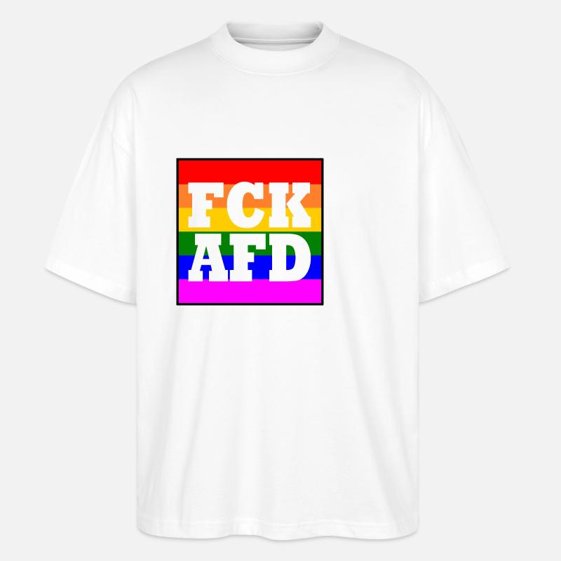 Fck afd - Stanley/Stella Oversized Unisex Bio T-Shirt Blaster 2.0 - Weiß