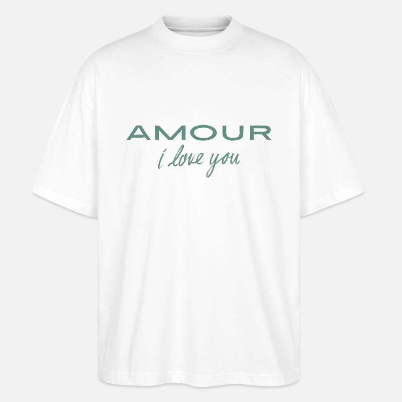 Amour je t’aime - T-shirt bio Blaster 2.0 coupe oversize Stanley/Stella Unisexe - blanc