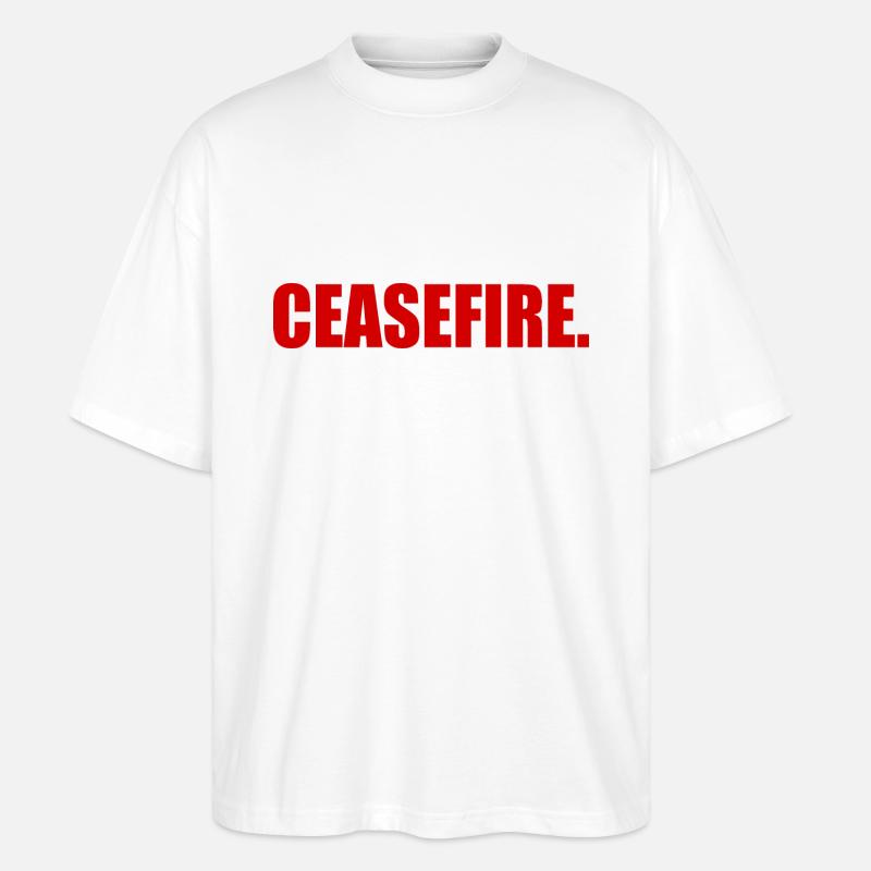 Ceasefire - Stanley/Stella Oversized Unisex Bio T-Shirt Blaster 2.0 - Weiß