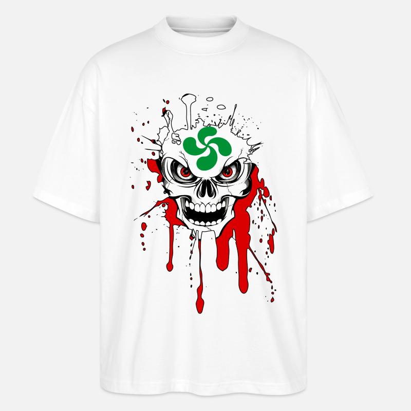 Basque skull - Stanley/Stella Oversized Unisex Bio T-Shirt Blaster 2.0 - Weiß